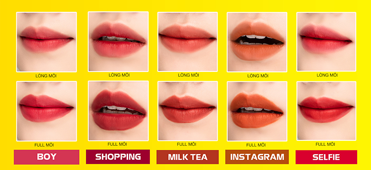 Combo 5 son lì Lemonade Matte Addict lipstick