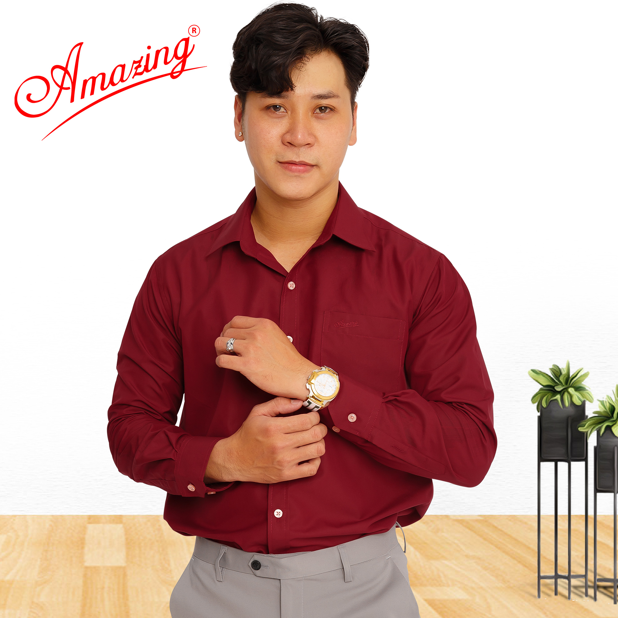 Mua Áo sơ mi nam công sở màu đô, form dáng basic, vải bamboo mịn mát, tay dài, đuôi tôm hiệu Amazing cao cấp, nhiều size số - Màu đô-3121 - XL ( Mua Áo Sơ Mi Nam Công Sở Màu Đô, Form Dáng Basic, Vải Bamboo Mịn Mát, Tay Dài, Đuôi Tôm Hiệu Amazing Cao Cấp, Nhiều Size Số - Màu Đô-3121 - Xl (