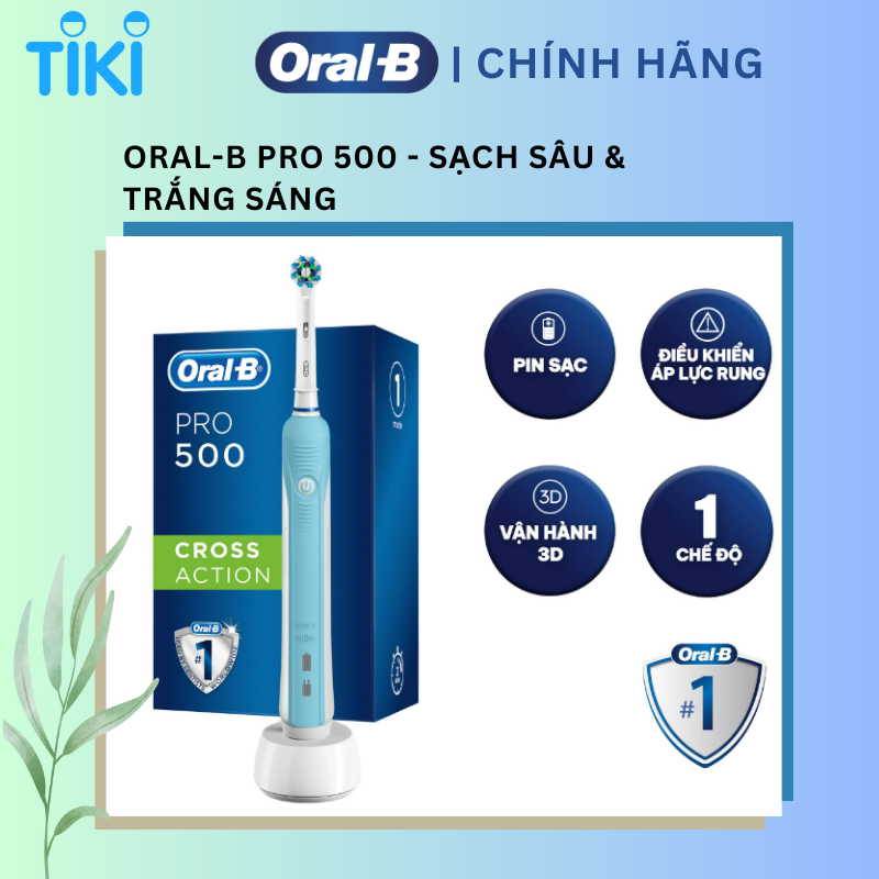 Bàn chải đánh răng điện Oral-B Pro 500 D16.513 - Hàng chính hãng 100%