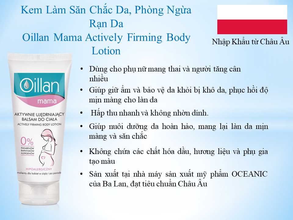 Kem Làm Săn Chắc Da, Phòng Ngừa Rạn Da Oillan Mama Actively Firming Body Lotion 200ml - 4612