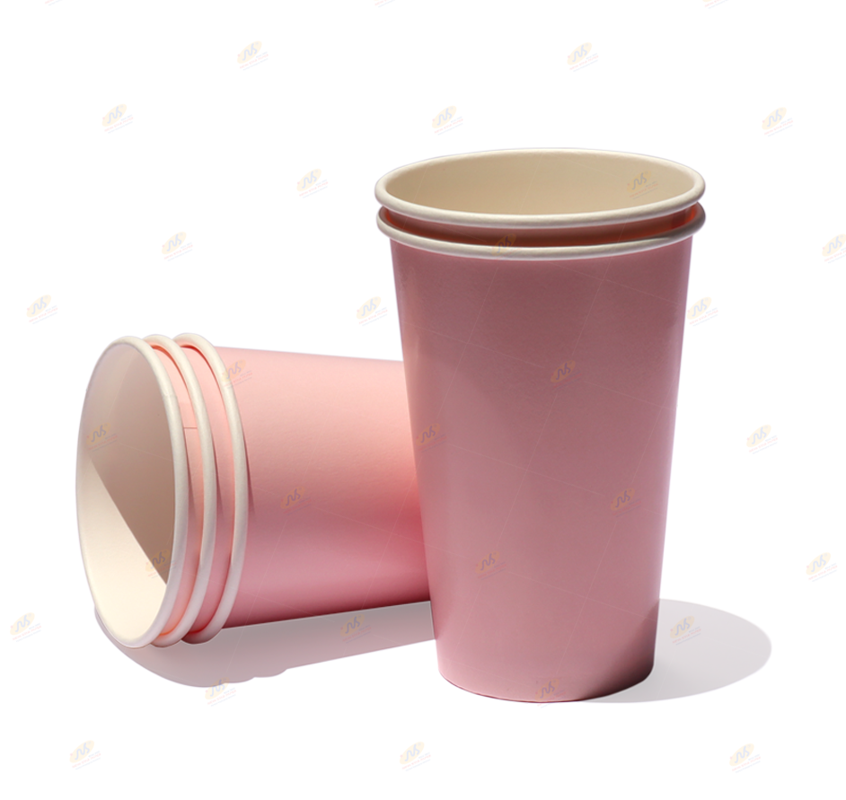 Ly giấy 16oz~472ml - Lốc 50 ly giấy có in màu đơn sắc