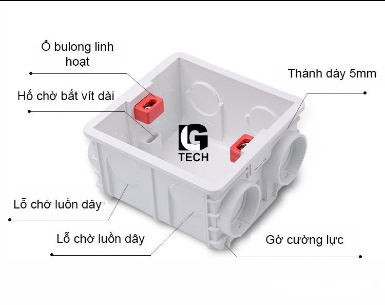Công tắc điện đôi mạ vàng mặt vuông Gold Acrylic LG-C60-002