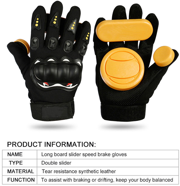 Skateboard Gloves Longboard Skateboard Gloves Downhill Black Armguard Protector