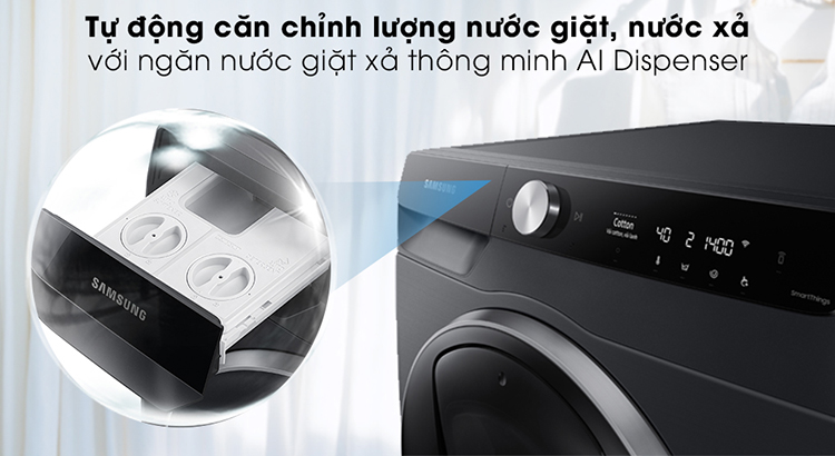 Máy Giặt Samsung AI AddWash Inverter 12kg WW12TP94DSB/SV - Chỉ giao HCM