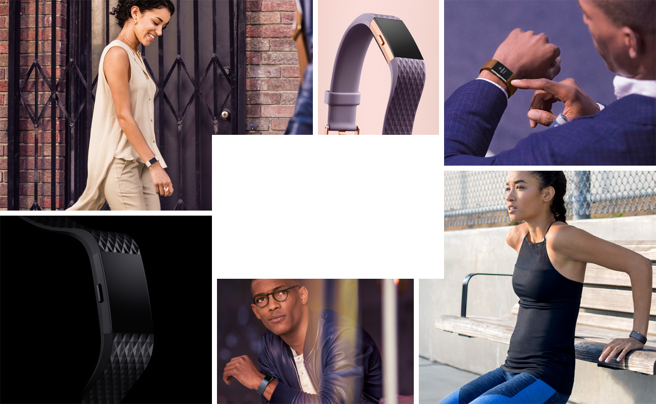 Vòng Đeo Tay Thông Minh Fitbit Charge 2 Blue Silver - Hàng Chính Hãng