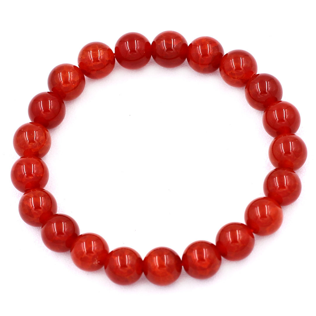 Chuỗi đeo tay Đá Vân Rồng Đỏ size 8 ly 21 hạt - hợp mệnh Hỏa, mệnh Thổ