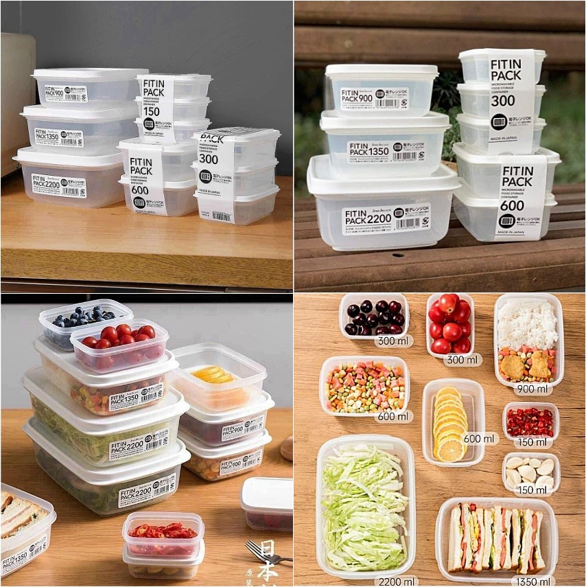 Hộp nhựa đựng thực phẩm nắp déo Fitin Pack các cỡ nội địa Nhật Bản