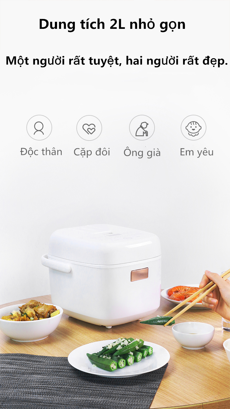 Nồi Cơm Điện Thông Minh Cảm Ứng Bugu R3 (2L) - Hàng Chính Hãng