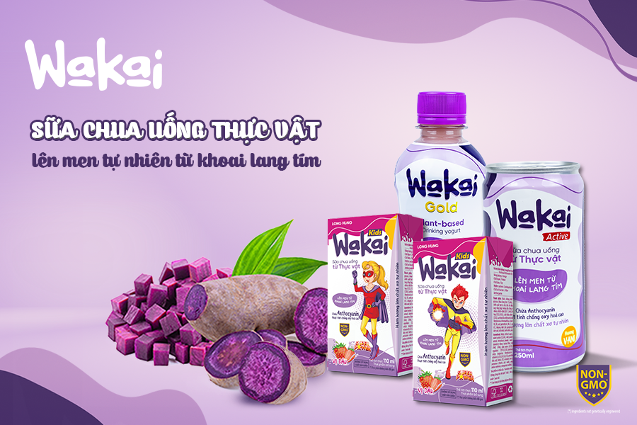 Thùng 24 Lon Sữa Chua Uống Từ Thực Vật Wakai Active (250ml x 24 lon)