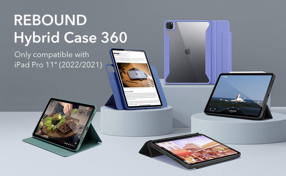 Bao Da dành cho iPad Pro 11 inch 2022 ESR Rebound Hybrid Case 360 - Hàng Chính Hãng