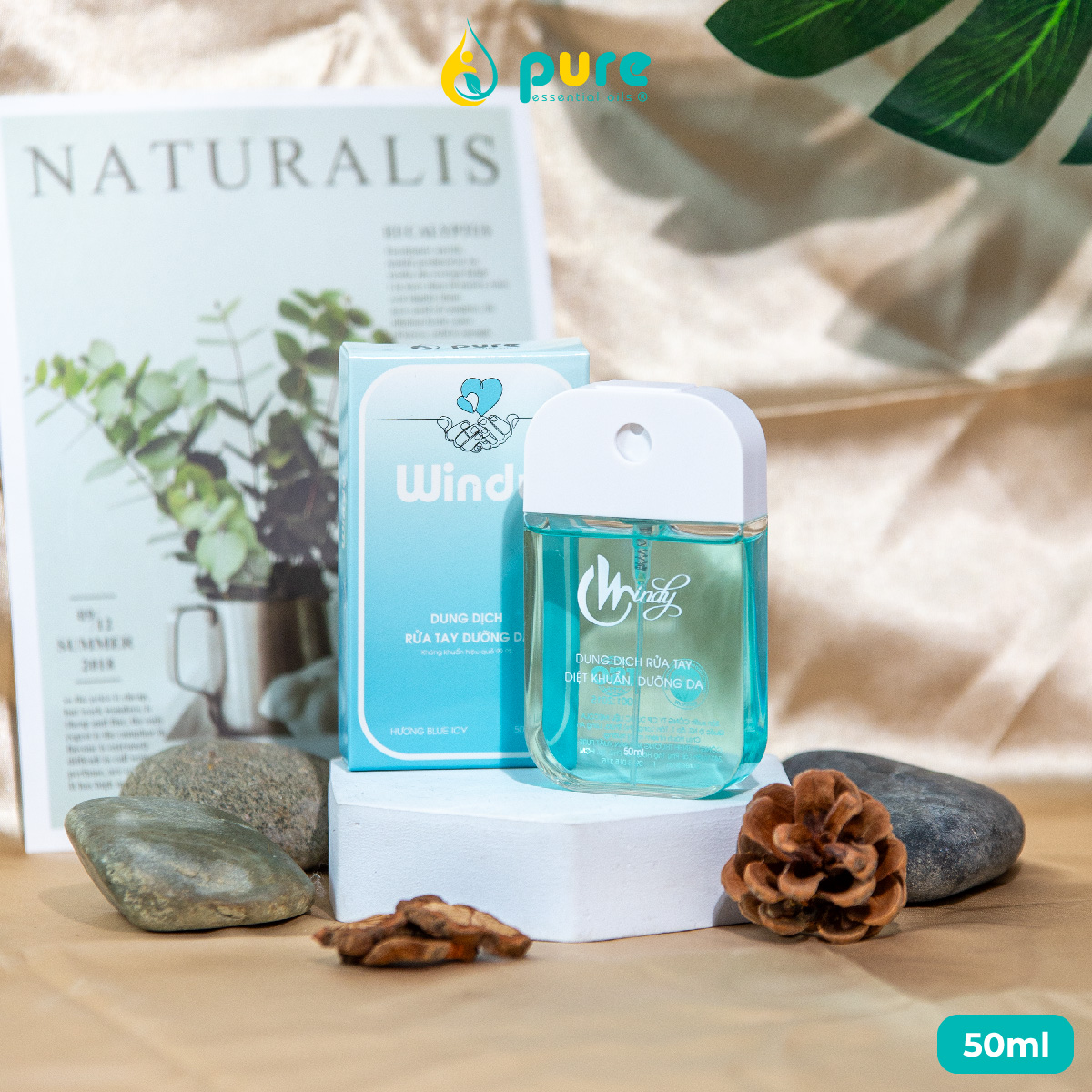 Dung dịch rửa tay dưỡng da WINDY - Aloevee/Blue Icy/ Cherry/ Green Tea/ Viosexy  - Diệt khuẩn 99,9% vi khuẩn - Hương thơm tinh tế, sang trọng - Giúp làm sạch và dưỡng ẩm cho da 50ml