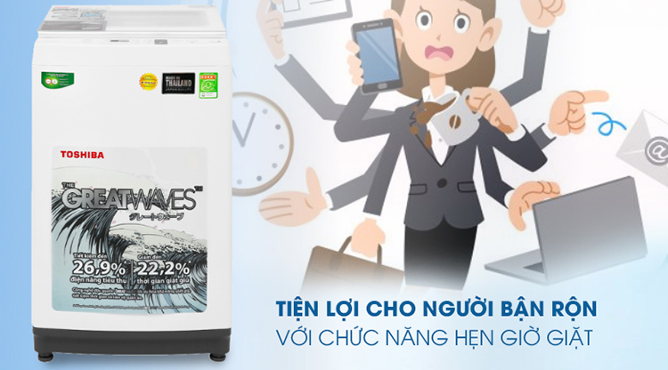 Máy Giặt Cửa Trên Toshiba AW-K900DV-WW (8kg) - Hàng Chính Hãng - Chỉ Giao tại HCM