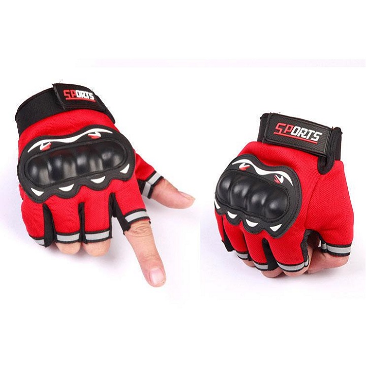  Bộ Găng Tay đi phươt, tập gym, thể thao , cá tính và mạnh mẽ đa năng Dành Cho Phượt Thủ , Gymer (Hở Ngón) - Màu Xanh Dương 