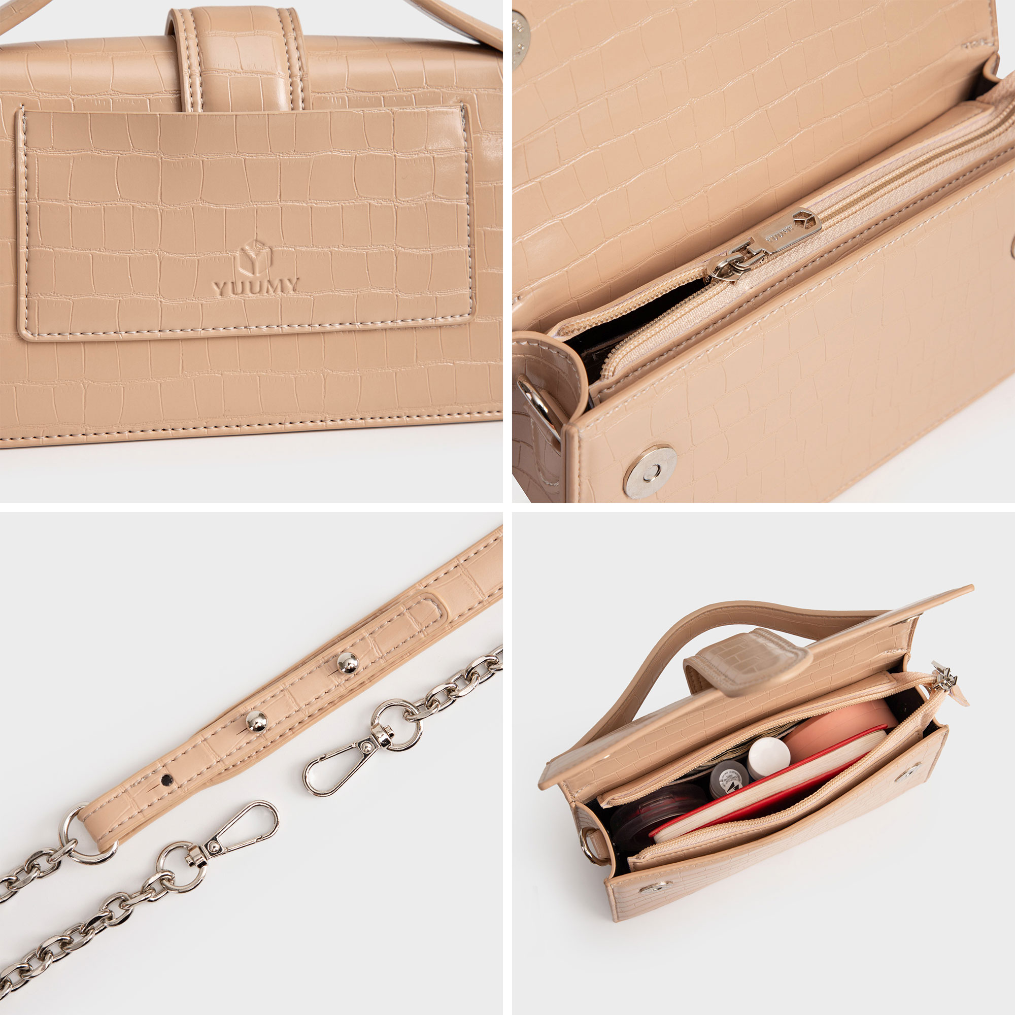 Túi Yuumy ( Thời trang nữ nắp gập sành điệu size 22 - Túi đeo chéo da Verein YN208 )