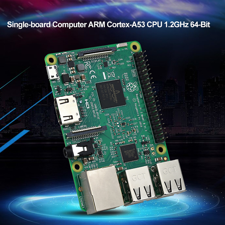 Raspberry Pi 3 Model B Single-Board Computer Arm Cortex-A53 Cpu 1.2Ghz 64-Bit Quad-Core 1Gb Ram With Wireless Lan Bt 10
