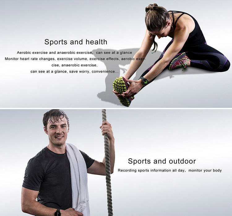 V11 Smart Watch Sport Track Heart Rate Blood Pressure Sleep Monitor Smart Bracelet IP67 Waterproof Fitness Tracker - Grey