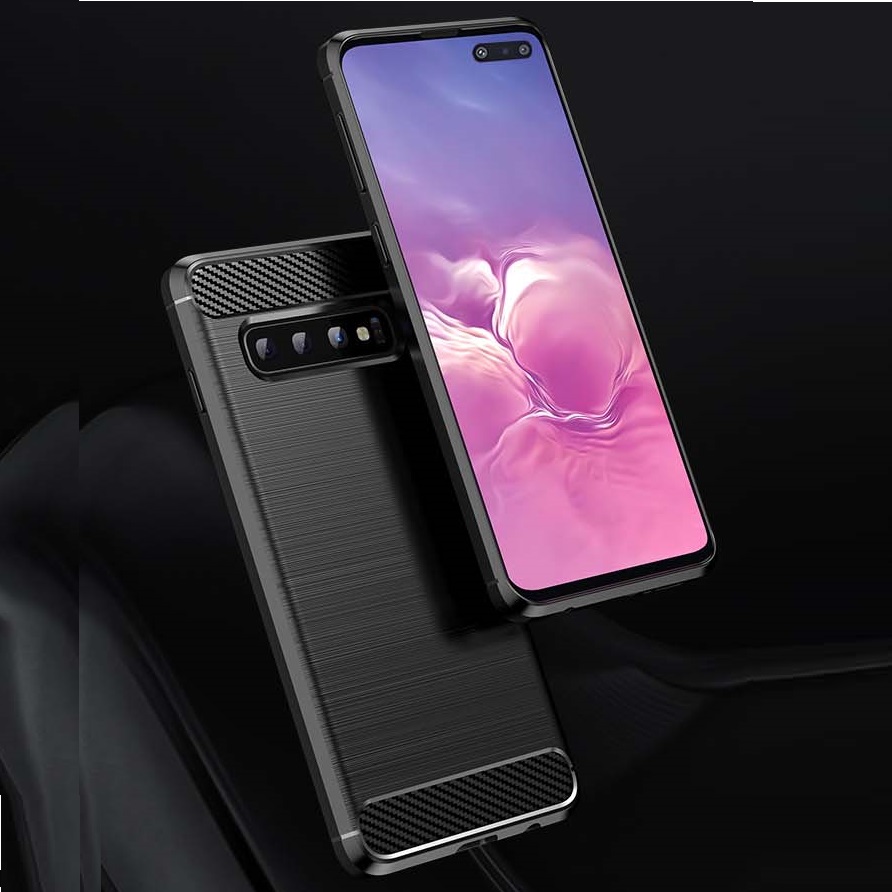 Ốp Lưng Chống Sốc Cho SamSung Galaxy S10 5G Chính hãng RUGGED ARMOR Vân Sợi Carbon, Bảo Vệ Camera Sau - Hàng Chính Hãng