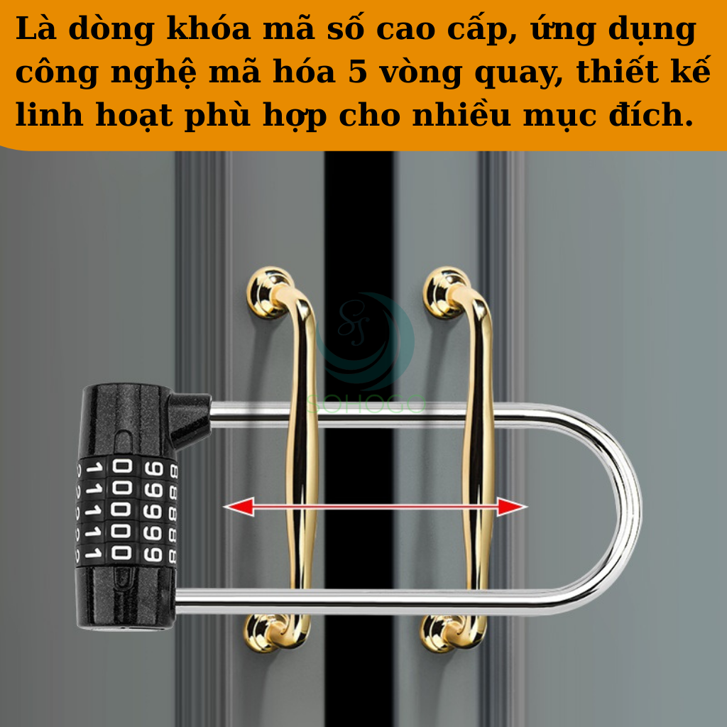 [VIDEO]- Ổ khóa số 5 số đổi mật mã, khóa hành lý, khóa cửa, tủ- CHỌN CỠ- Ổ khóa 5 số hình chữ U, khóa vali, khóa xe không cần dùng chìa- GIAO MÀU NGẪU NHIÊN