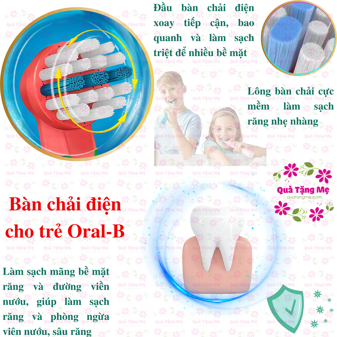 Bàn chải điện cho bé, đầu bàn chải Oral-B