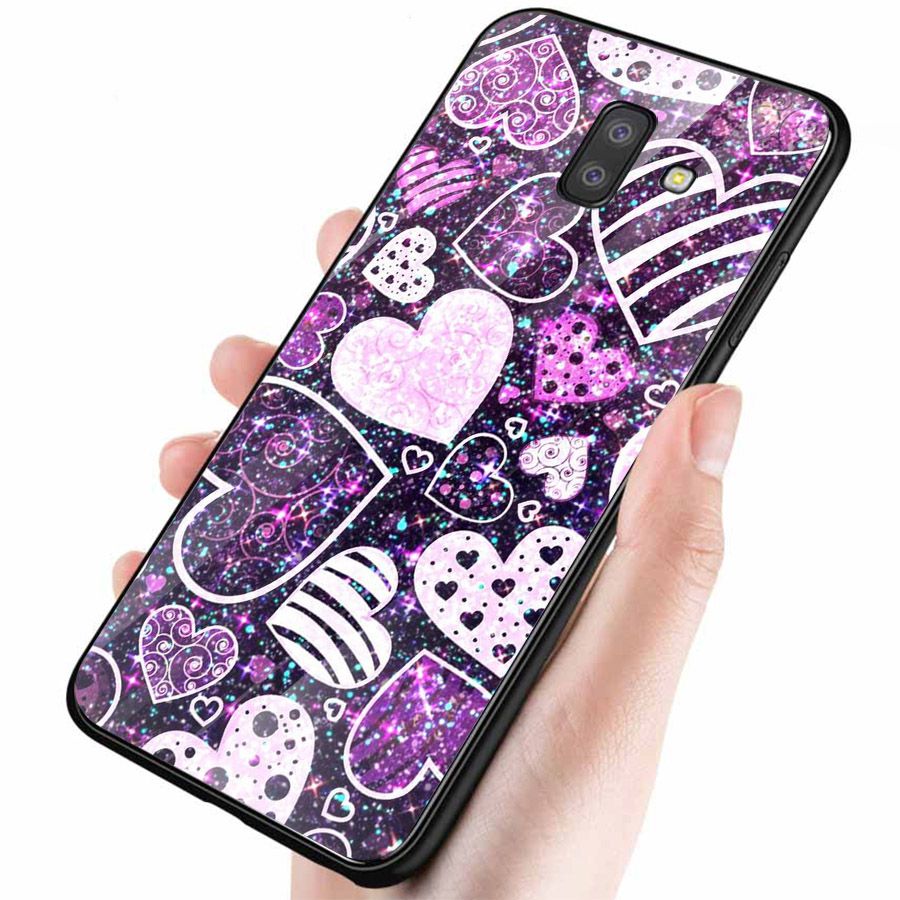 Ốp kính cường lực cho điện thoại Samsung Galaxy J6 - trái tim tình yêu MS LOVE009