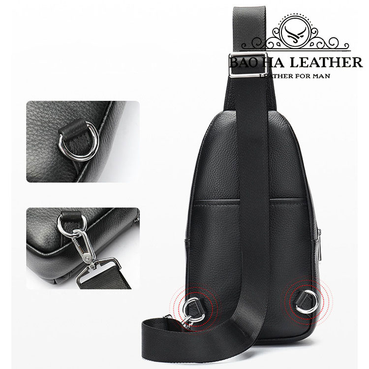 Túi đeo trước ngực, túi đeo vai da bò thật 9104 Túi đeo chéo vai