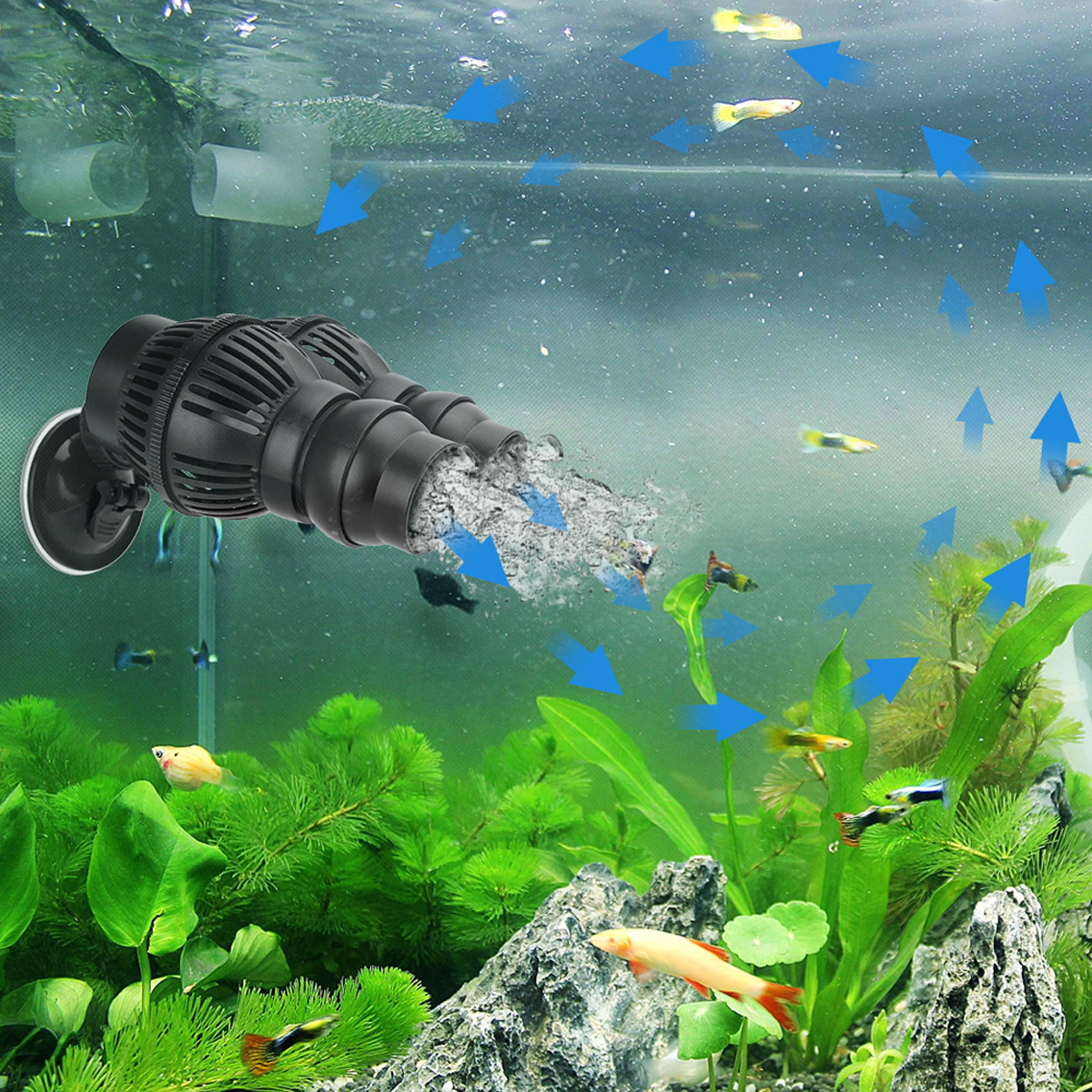 Quạt máy thổi luồng, tạo sóng Sobo WP-100M 200M 300M 400M 800M cho hồ cá cảnh, tạo dòng chảy, đẩy phân, 1 công đôi việc