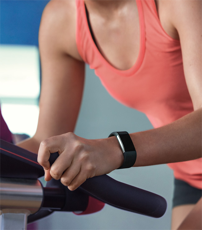 Vòng Đeo Tay Thông Minh Fitbit Charge 2 Blue Silver - Hàng Chính Hãng