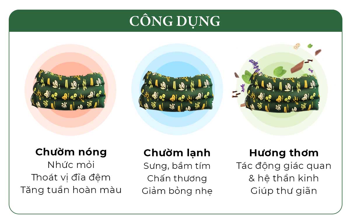 túi chườm lưng thảo dược - atz organic - nóng lạnh đa năng 3