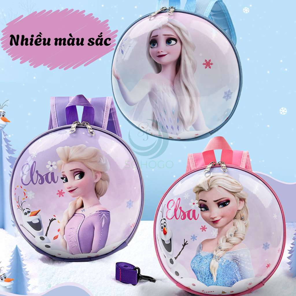 Balo in hình nhân vật Elsa trong phim Frozen, thiết kế dễ thương, nhiều màu sắc, phù hợp cho bé đi học hoặc đi chơi Balo Cho Bé Mầm Non, Cặp Cho Bé Mẫu Giáo Dễ Thương Cho Bé 1-5 Tuổi