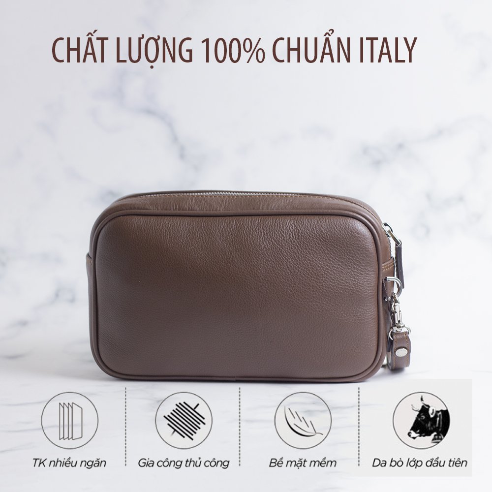 Ví nam cầm tay da bò Gianni Conti VP0169DBR