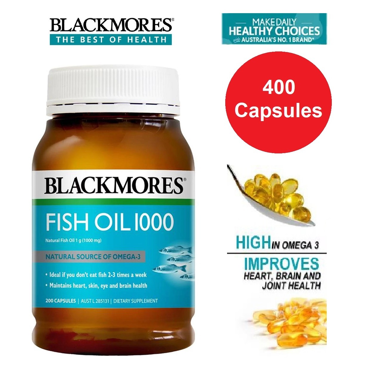 Blackmores Fish Oil 1000mg 400 Capsules