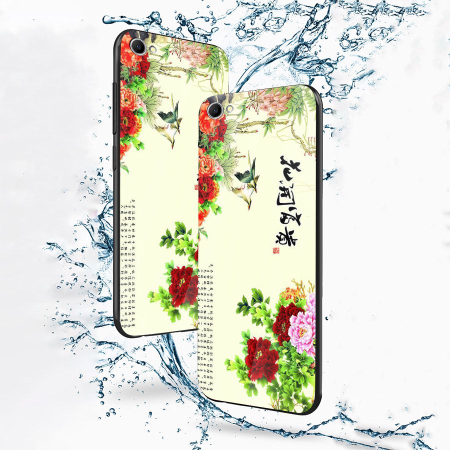 Ốp điện thoại kính cường lực cho máy Oppo A39/NEO9S - mẫu đơn MS MAUDON014