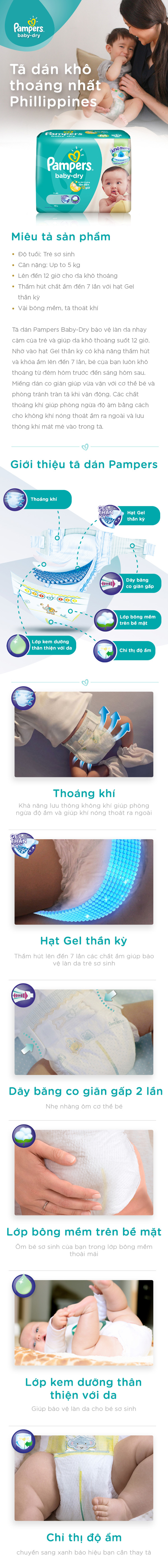 Combo 4 Tã Dán Pampers Nội Địa Nhật Bản Gói Cực Đại S60 (60 Miếng / Gói)