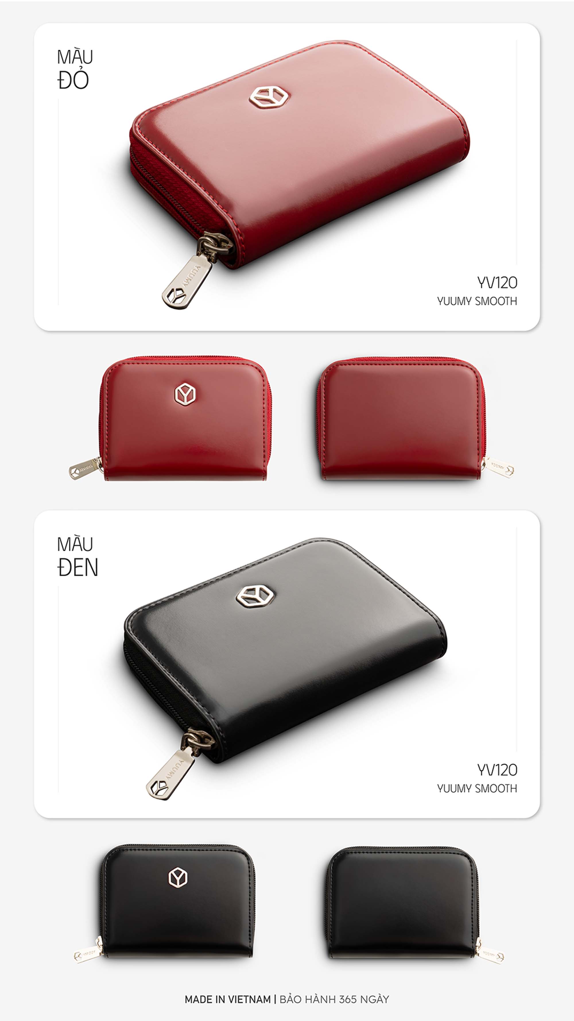 Ví Yuumy ( Thời trang nữ dáng cầm tay nhỏ gọn - Ví da Smooth YV120 )