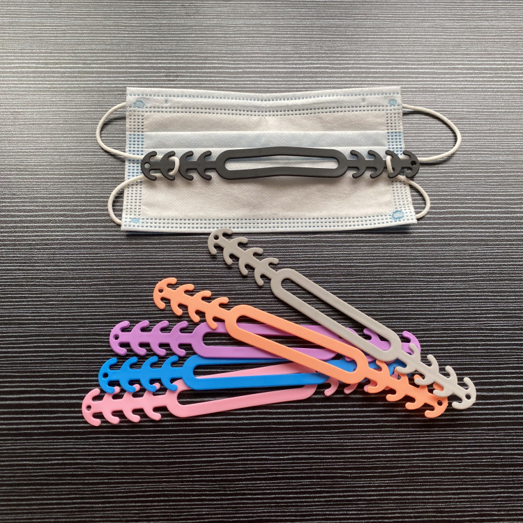 Đai nhựa dẻo đeo dây khẩu trang, Tai giả cao su mềm chống đau tai khi đeo khẩu trang silicon không hôi có lỗ cột tóc