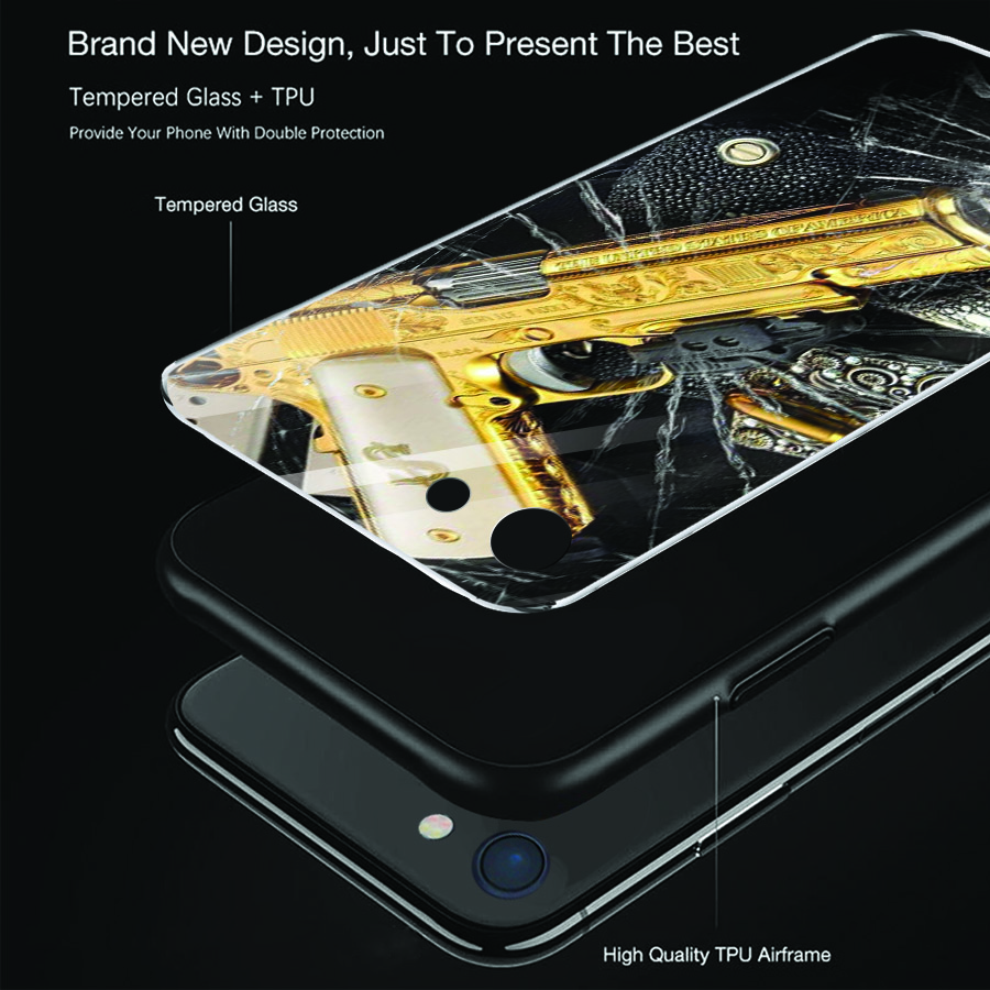 Ốp điện thoại kính cường lực cho máy iPhone 6 Plus/6s Plus - GOLDEN GUN MS DGDG015
