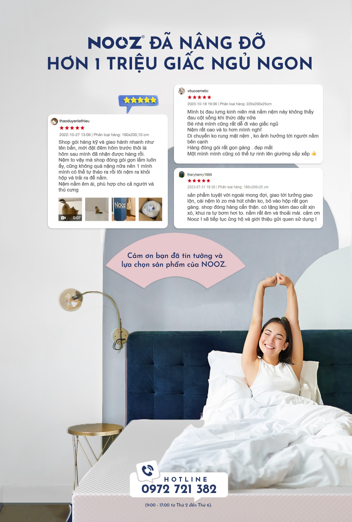 Gối ngủ Memory Foam Contour NOOZ Home Goods ruột cao su non, gối chống trào ngược người lớn nằm