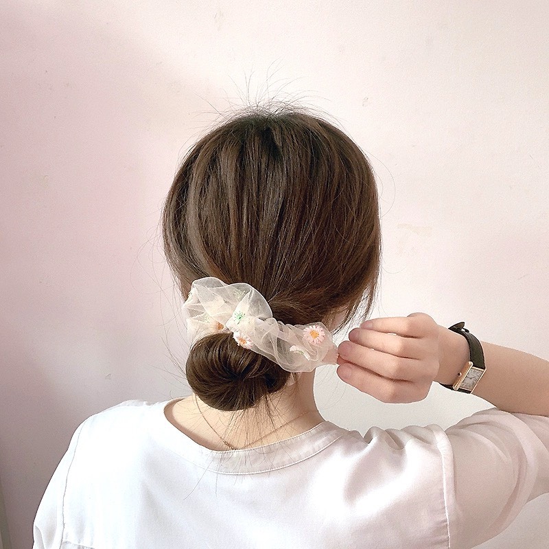 Dây buộc tóc srunchies vải phi bóng  Cột tóc