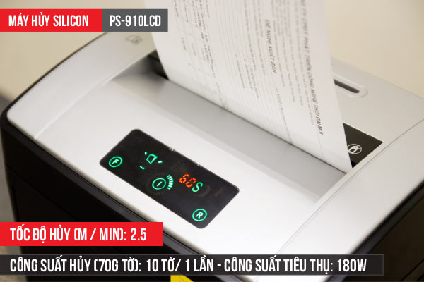 Máy Hủy Tài Liệu Silicon PS-910LCD