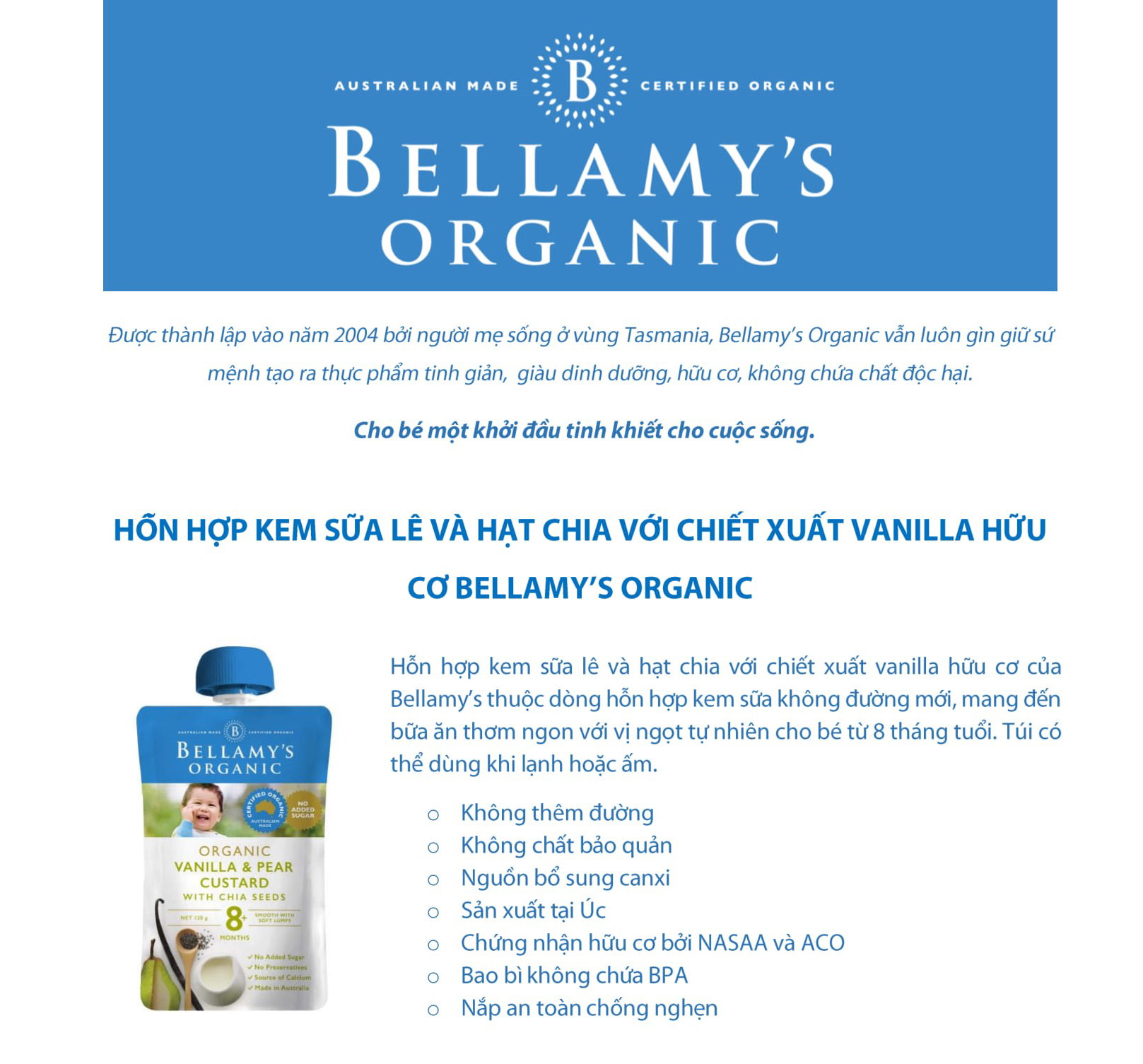 Hỗn Hợp Khoai Lang, Cà Rốt, Táo Hữu Cơ Xay Nhuyễn Bellamy's Organic