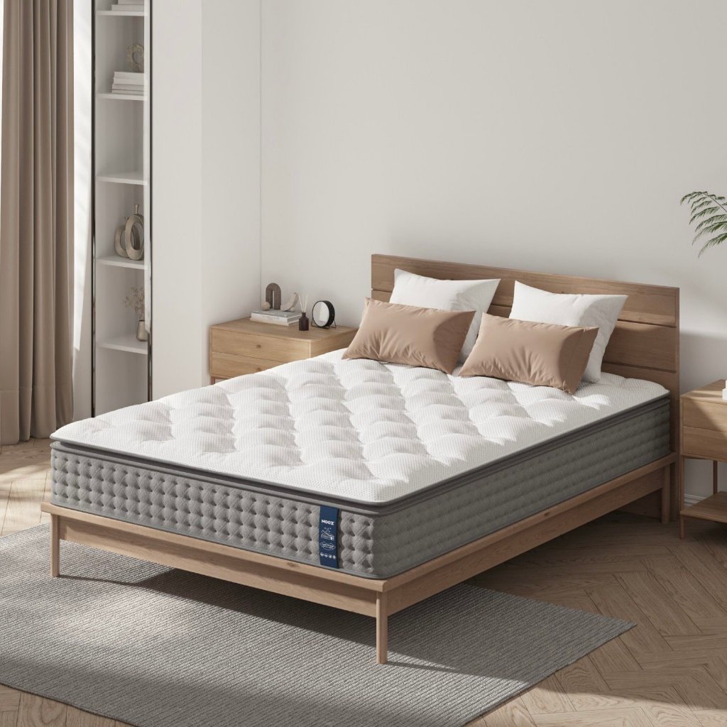 Nệm Foam Hybrid Latex NOOZ Home Goods Mattress Đệm Với Tầng Lò Xo Túi Và Lớp Cao Su Non Thiên Nhiên