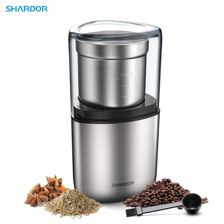 Máy xay hạt cà phê và gia vị đa năng cao cấp thương hiệu Shardor CG725S - Chất liệu: Thép không gỉ 304 - Công suất 200W - Hàng Nhập Khẩu