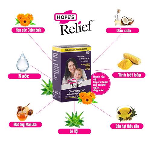 Thanh rửa mặt Hope’s Relief cho da khô ngứa, eczema, viêm da, vảy nến 110g