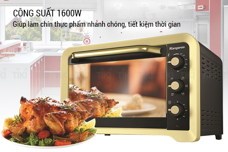 Lò Nướng Mặt Kính Tráng Gương Kangaroo KG4001 (40L)