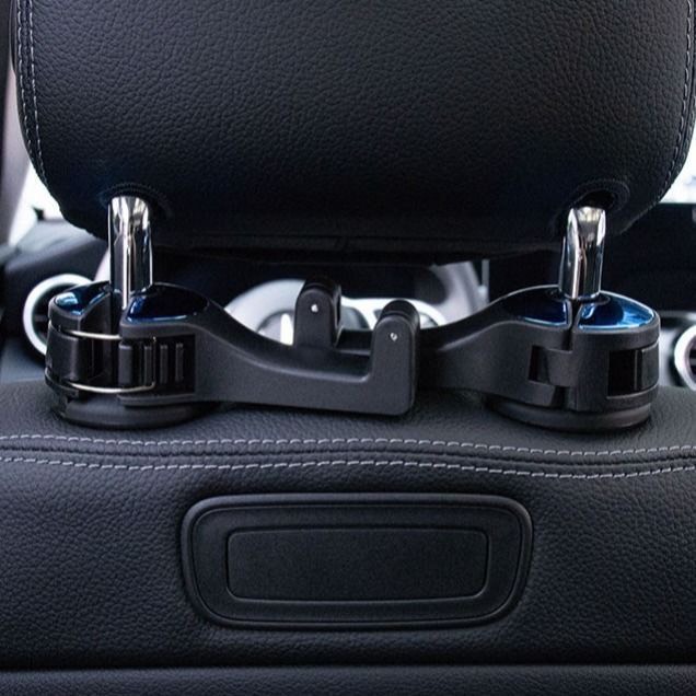 Giá móc treo đa năng kiêm kẹp đỡ điện thoại cài sau ghế ô tô, xe hơi mẫu mới với chốt cài kim loại chắc chắn.