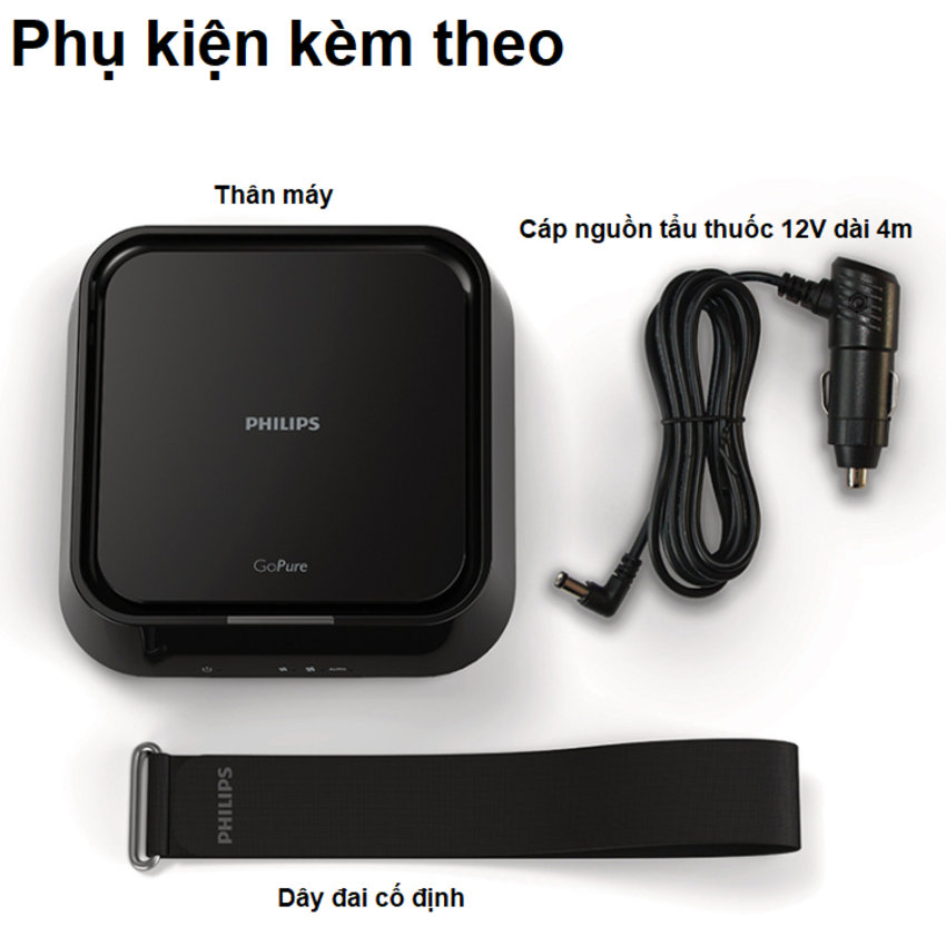 Máy khử mùi, lọc không khí trên xe ô tô Philips GP5201- Hàng nhập khẩu