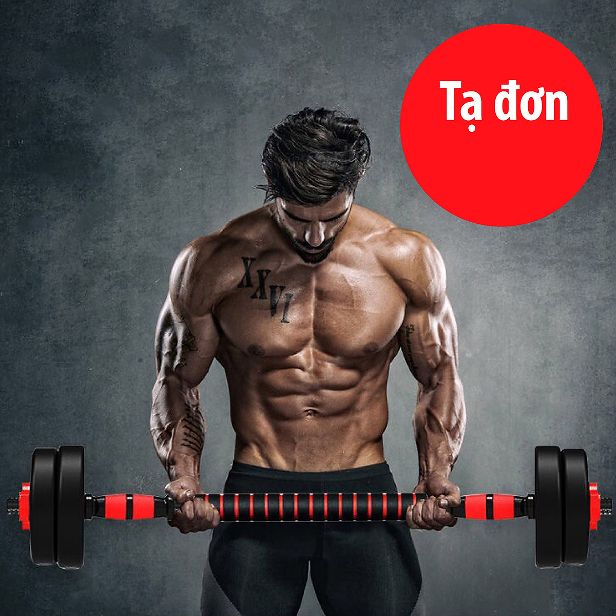Bộ Tạ Tập Gym Tại Nhà 40kg - Bộ Tạ Tay Đa Năng Điều Chỉnh Cân Nặng - Kết Hợp Tạ Tay, Tạ Đẩy, Tạ Đòn - Phân loại (40kg) - Hàng Chính Hãng