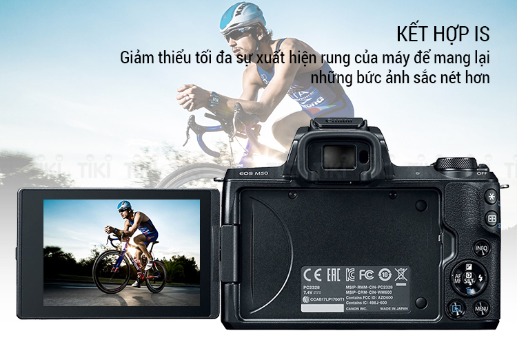 Combo Máy ảnh Canon M50 kit 15-45mm STM (Đen) - Hàng Chính Hãng + Thẻ 16GB + Túi