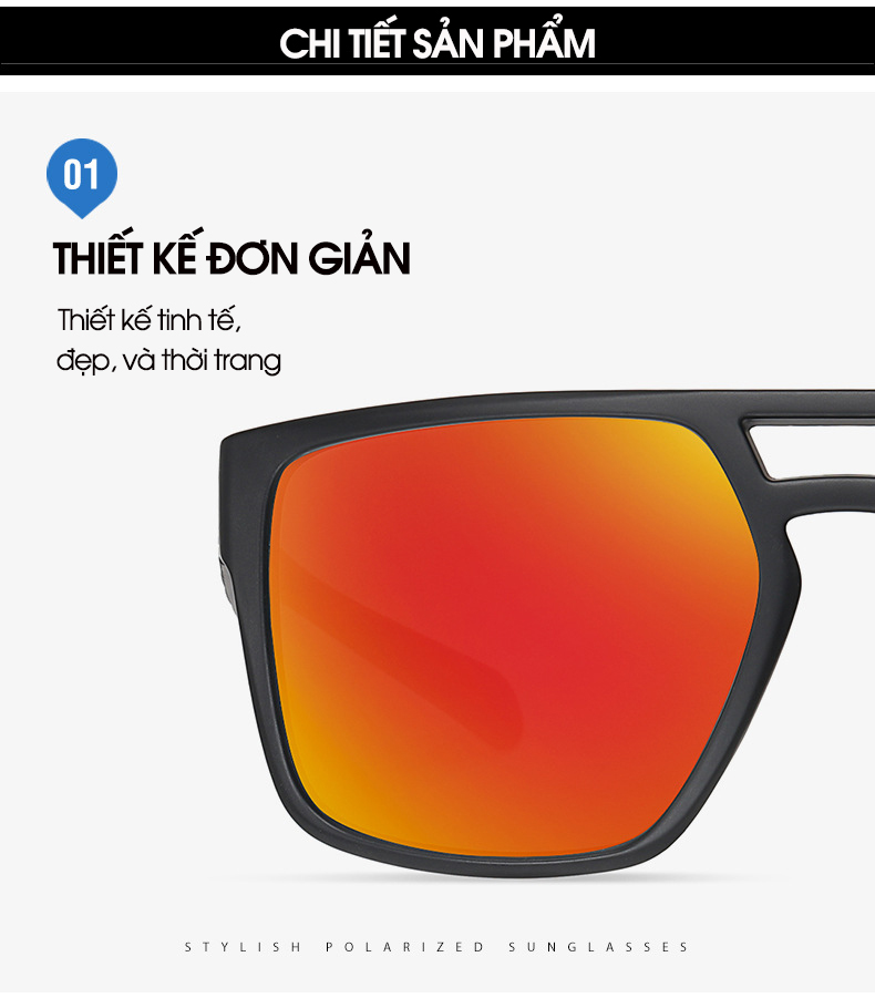 Kính Râm Nam Chống Tia UV, Kính Mát Nam Vuông Dáng Thể Thao, Kính Đổi Màu Đi Ngày Đêm AK048- Aoron
