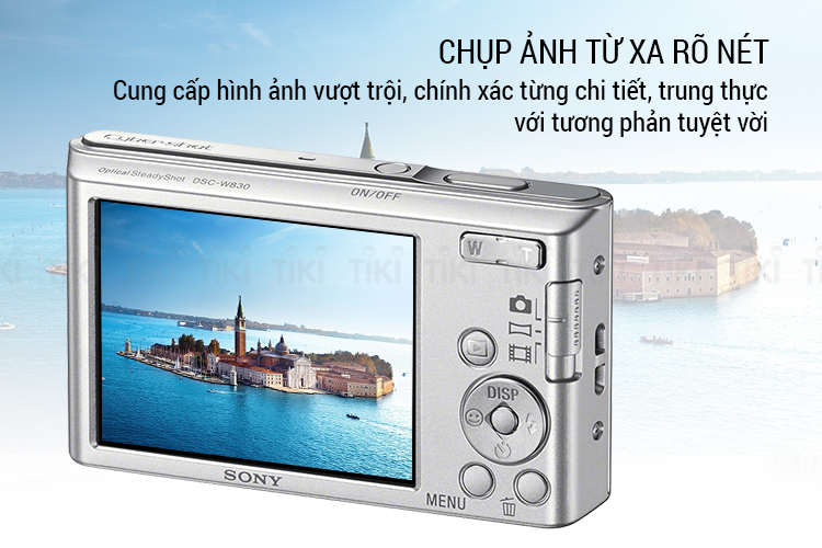 Combo Máy Ảnh Sony Cybershot DSC-W830 - Tặng Thẻ 16GB + Túi - Hàng Chính Hãng